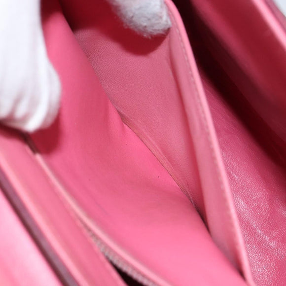 Miu Miu Hand Bag Leather 2way Pink Brown Silver Auth bs29468