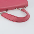 Miu Miu Hand Bag Leather 2way Pink Brown Silver Auth bs29468-7