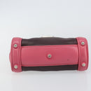 Miu Miu Hand Bag Leather 2way Pink Brown Silver Auth bs29468-9