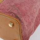 CELINE C Macadam Canvas Hand Bag Suede Pink Gold Auth bs29469-9