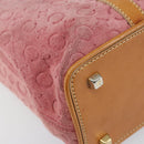 CELINE C Macadam Canvas Hand Bag Suede Pink Gold Auth bs29469-14