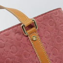CELINE C Macadam Canvas Handtas Suede Roze Goud Auth bs29469-10