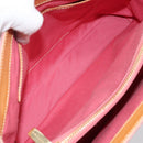 CELINE C Macadam Canvas Hand Bag Suede Pink Gold Auth bs29469-11