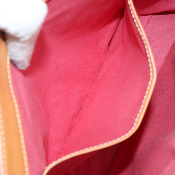 CELINE C Macadam Canvas Hand Bag Suede Pink Gold Auth bs29469