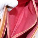 CELINE C Macadam Canvas Handtas Suede Roze Goud Auth bs29469-21