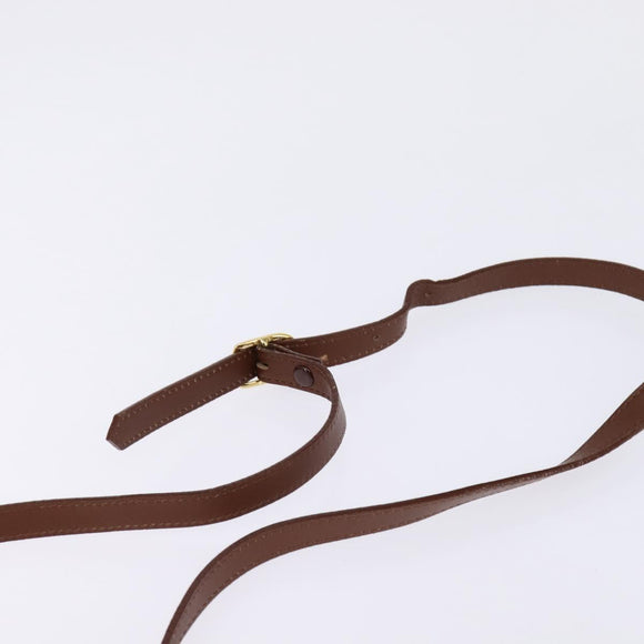 Burberrys Shoulder Bag Leather Brown Gold Auth bs29470