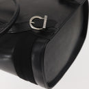 Salvatore Ferragamo Vala Backpack Leather Black Silver Auth bs29472-12