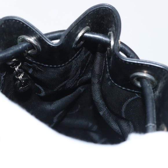 Salvatore Ferragamo Vala Backpack Leather Black Silver Auth bs29472