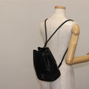 Salvatore Ferragamo Vala Backpack Leather Black Silver Auth bs29472-20