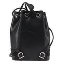 Salvatore Ferragamo Vala Backpack Leather Black Silver Auth bs29472-3