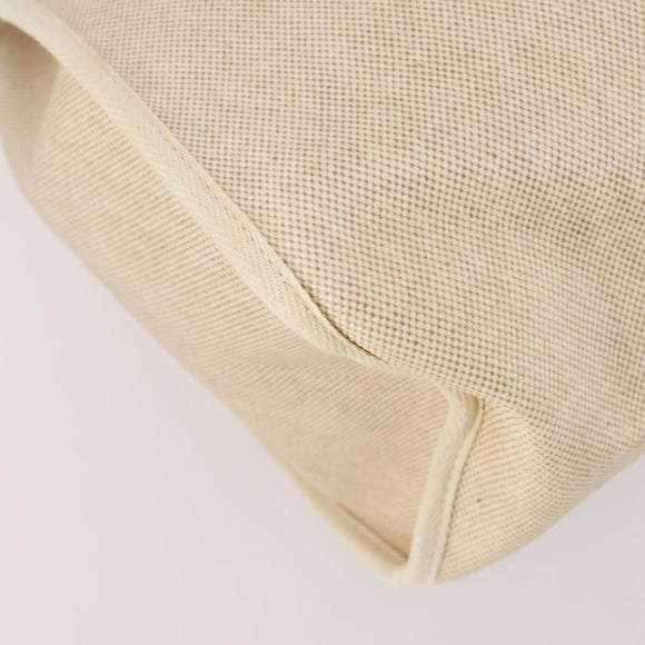 HERMES Tower ash Her bag MM Hand Bag Coated Canvas Beige Auth bs29477