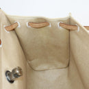 HERMES Tower ash Her bag MM Hand Bag Coated Canvas Beige Auth bs29477-19
