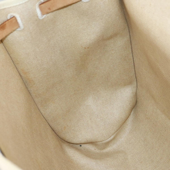 HERMES Tower ash Her bag MM Hand Bag Coated Canvas Beige Auth bs29477