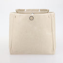 HERMES Tower ash Her bag MM Hand Bag Coated Canvas Beige Auth bs29477-21