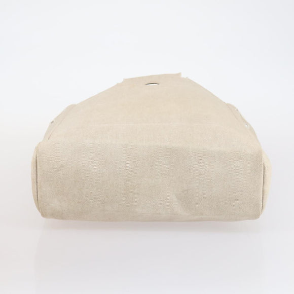 HERMES Tower ash Her bag MM Hand Bag Coated Canvas Beige Auth bs29477