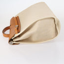 HERMES Tower ash Her bag MM Hand Bag Coated Canvas Beige Auth bs29477-4