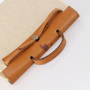 HERMES Tower ash Her bag MM Hand Bag Coated Canvas Beige Auth bs29477-6