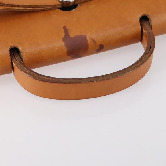 HERMES Tower ash Her bag MM Hand Bag Coated Canvas Beige Auth bs29477