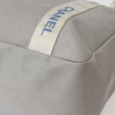 CHANEL Tote Bag Nylon Gray Silver CC Auth bs29478-15