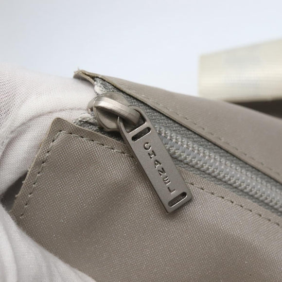 CHANEL Tote Bag Nylon Gray Silver CC Auth bs29478