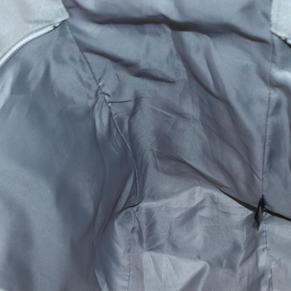 CHANEL Tote Bag Nylon Gray Silver CC Auth bs29478