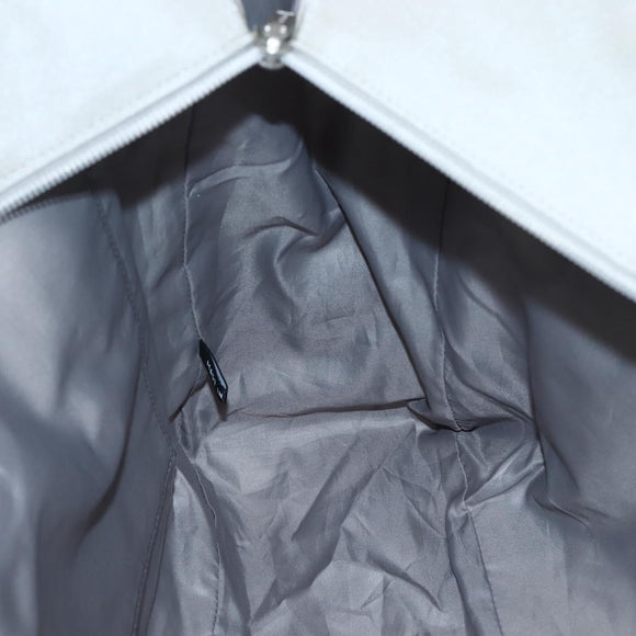 CHANEL Tote Bag Nylon Gray Silver CC Auth bs29478