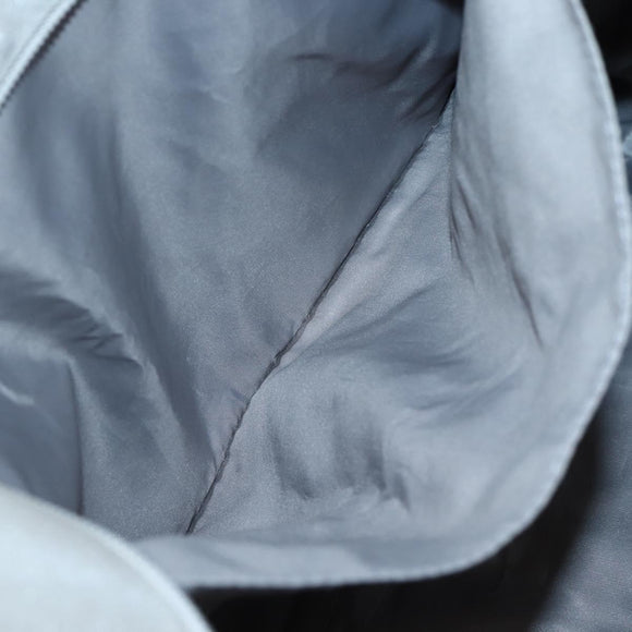 CHANEL Tote Bag Nylon Gray Silver CC Auth bs29478