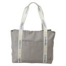 CHANEL Tote Bag Nylon Gray Silver CC Auth bs29478-13