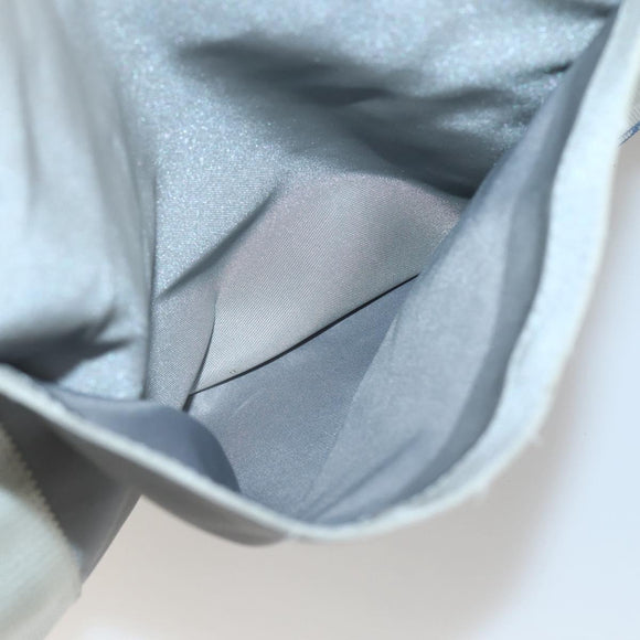 CHANEL Tote Bag Nylon Gray Silver CC Auth bs29478