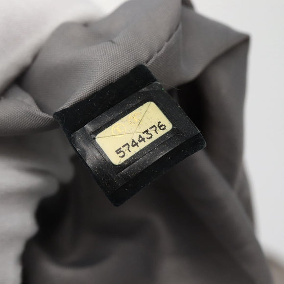 CHANEL Tote Bag Nylon Gray Silver CC Auth bs29478