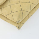 CHANEL Matelasse Chain Shoulder Bag Suede Beige gold CC Auth bs29483-15