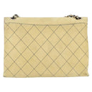 CHANEL Matelasse Chain Shoulder Bag Suede Beige gold CC Auth bs29483-2