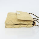 CHANEL Matelasse Chain Shoulder Bag Suede Beige gold CC Auth bs29483-3