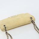CHANEL Matelasse Chain Shoulder Bag Suede Beige gold CC Auth bs29483-6