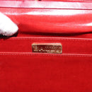 BALLY V Stitch Chain Hand Bag Lamb Skin Bordeaux Gold Auth bs29487-11