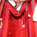 BALLY V Stitch Chain Hand Bag Lamb Skin Bordeaux Gold Auth bs29487-19