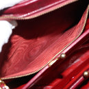 BALLY V Stitch Chain Hand Bag Lamb Skin Bordeaux Gold Auth bs29487-21