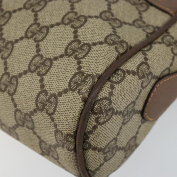 GUCCI GG Supreme Web Sherry Line Shoulder Bag PVC Beige Gold Red Auth bs29489