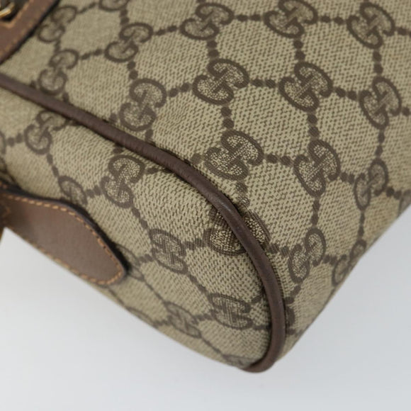 GUCCI GG Supreme Web Sherry Line Shoulder Bag PVC Beige Gold Red Auth bs29489