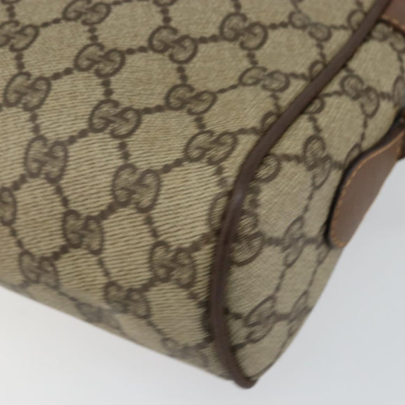 GUCCI GG Supreme Web Sherry Line Shoulder Bag PVC Beige Gold Red Auth bs29489