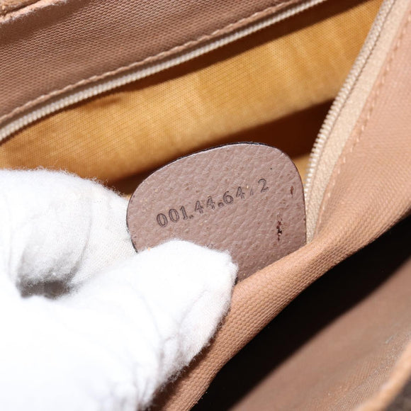 GUCCI GG Supreme Web Sherry Line Shoulder Bag PVC Beige Gold Red Auth bs29489