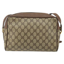 GUCCI GG Supreme Web Sherry Line Shoulder Bag PVC Beige Gold Red Auth bs29489-2