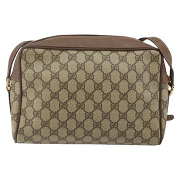 GUCCI GG Supreme Web Sherry Line Shoulder Bag PVC Beige Gold Red Auth bs29489 - 0