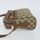 GUCCI GG Supreme Web Sherry Line Shoulder Bag PVC Beige Gold Red Auth bs29489-4