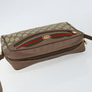 GUCCI GG Supreme Web Sherry Line Shoulder Bag PVC Beige Gold Red Auth bs29489-6