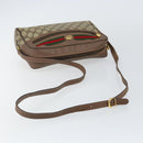 GUCCI GG Supreme Web Sherry Line Shoulder Bag PVC Beige Gold Red Auth bs29489-7