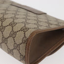 GUCCI GG Supreme Web Sherry Line Clutch Bag PVC Beige Red 89 01 030 Auth bs29490-10