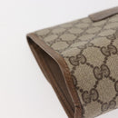 GUCCI GG Supreme Web Sherry Line Clutch Bag PVC Beige Red 89 01 030 Auth bs29490-11