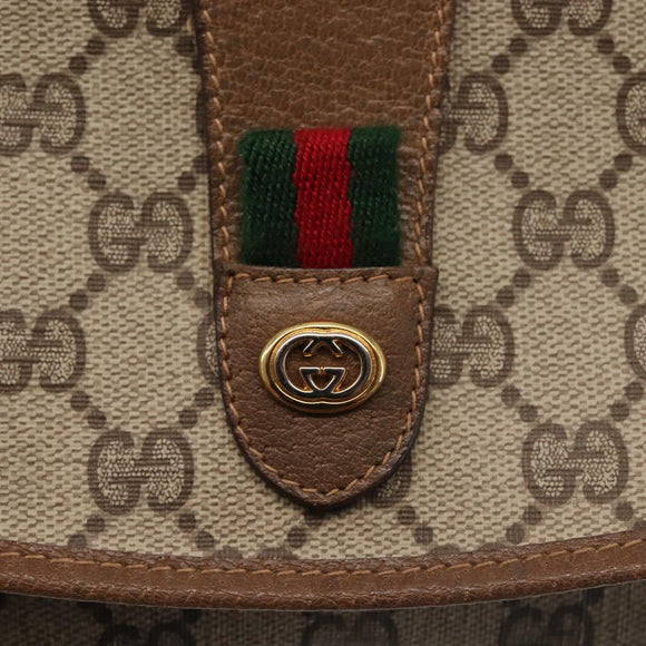 GUCCI GG Supreme Web Sherry Line Clutch Bag PVC Beige Red 89 01 030 Auth bs29490