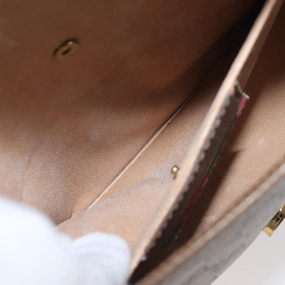 GUCCI GG Supreme Web Sherry Line Clutch Bag PVC Beige Red 89 01 030 Auth bs29490